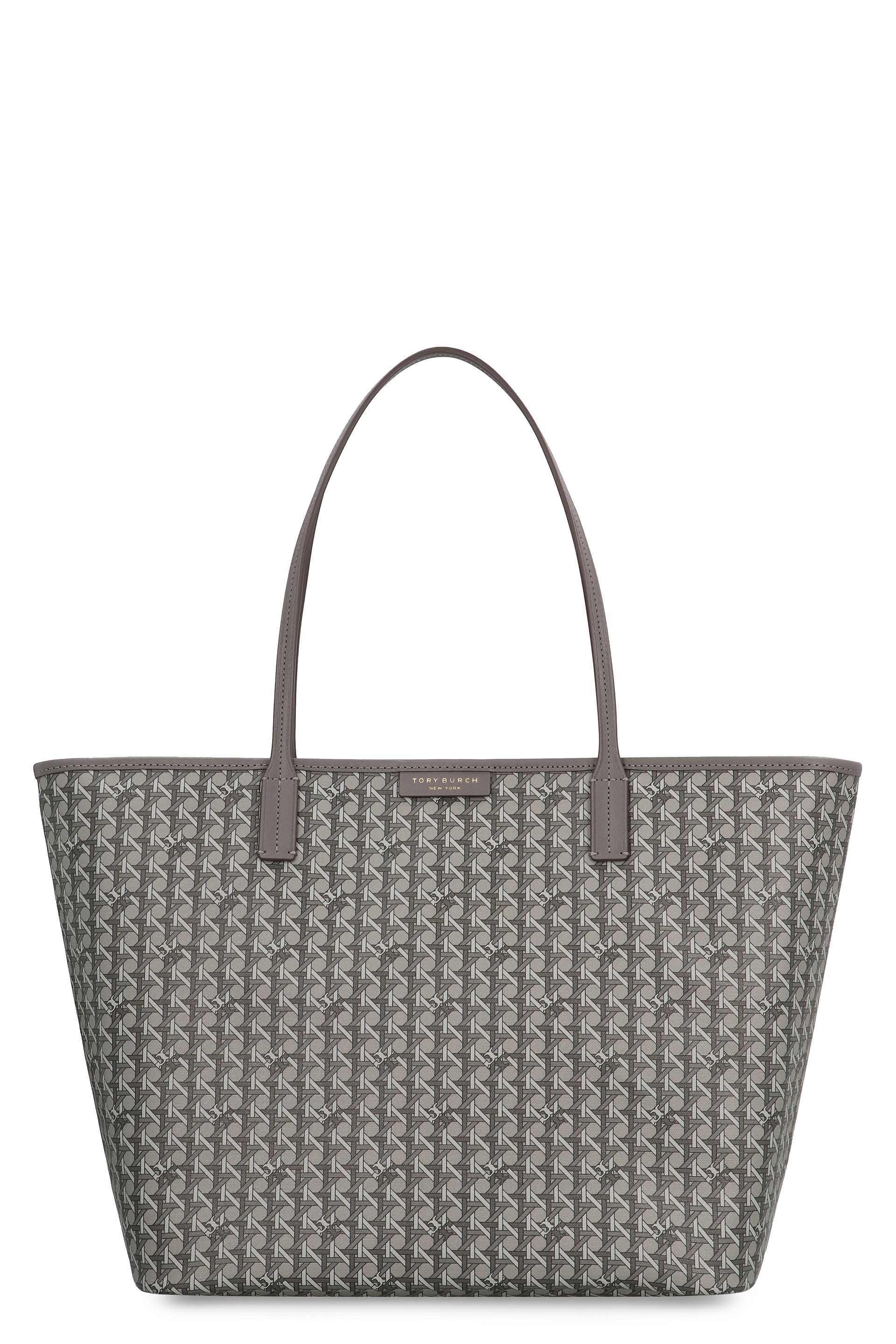 Tory Burch Basketweave Canvas Bag In Grey