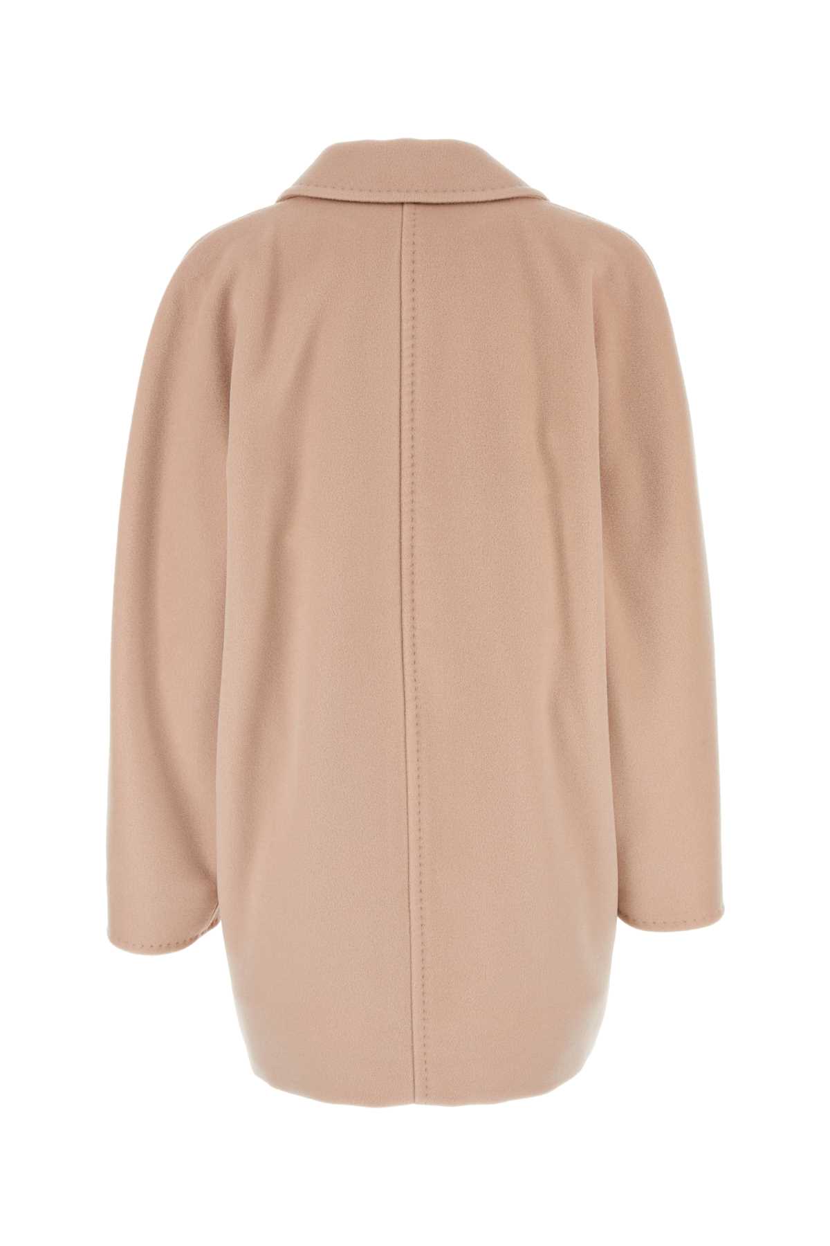 Shop Max Mara Pastel Pink Wool Blend Rebus Coat