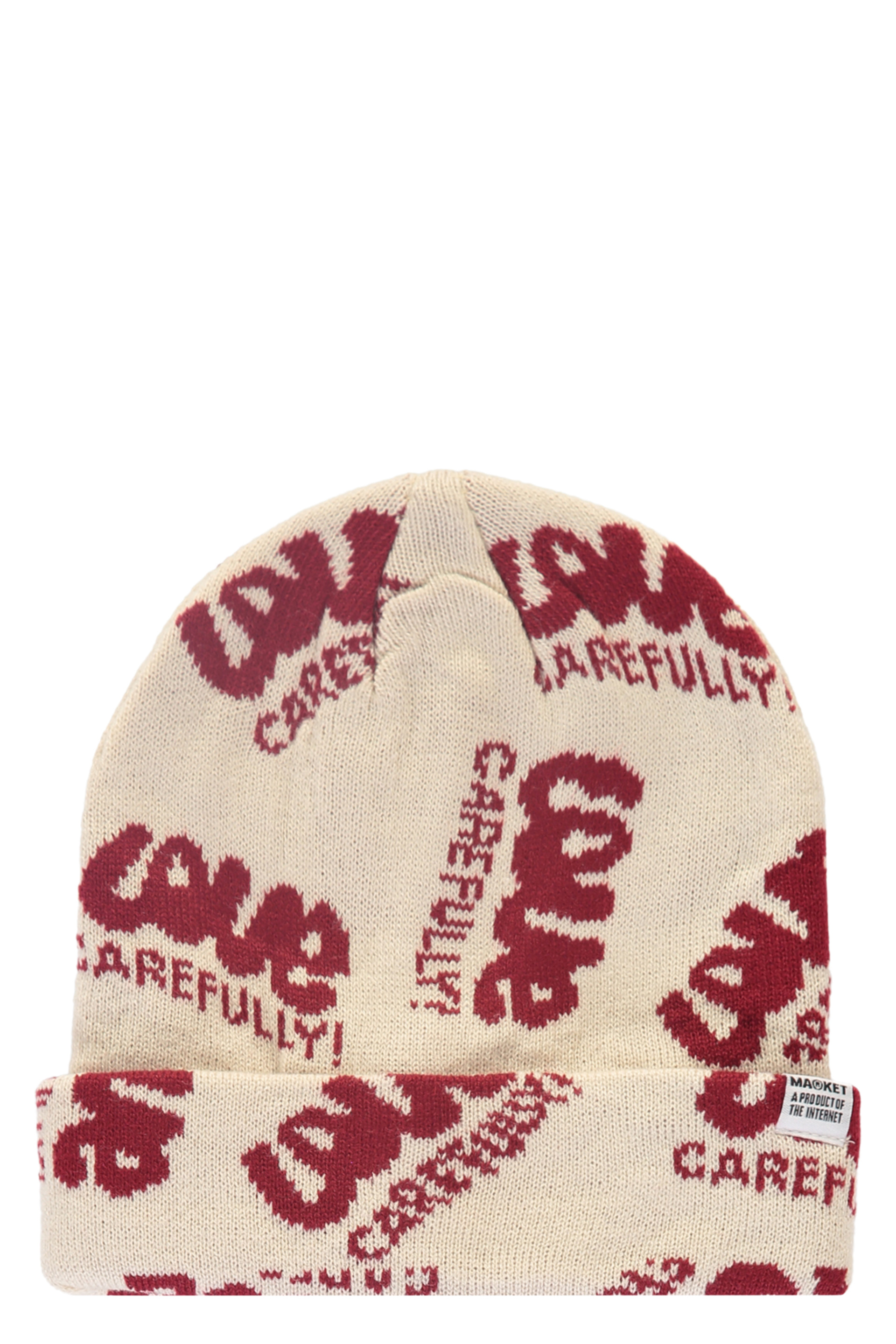 Market Intarsia-pattern Beanie In Ivory