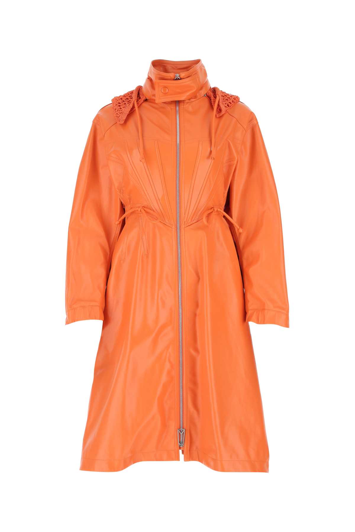 Orange Leather Parka