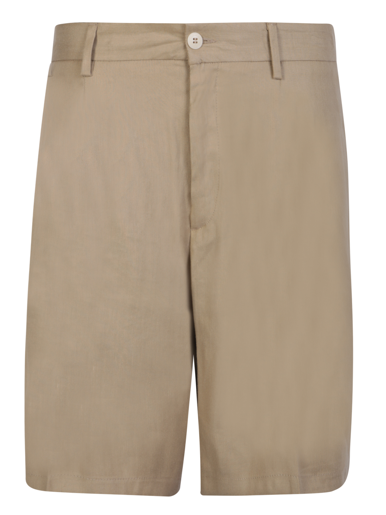 Pleat Detail Beige Shorts