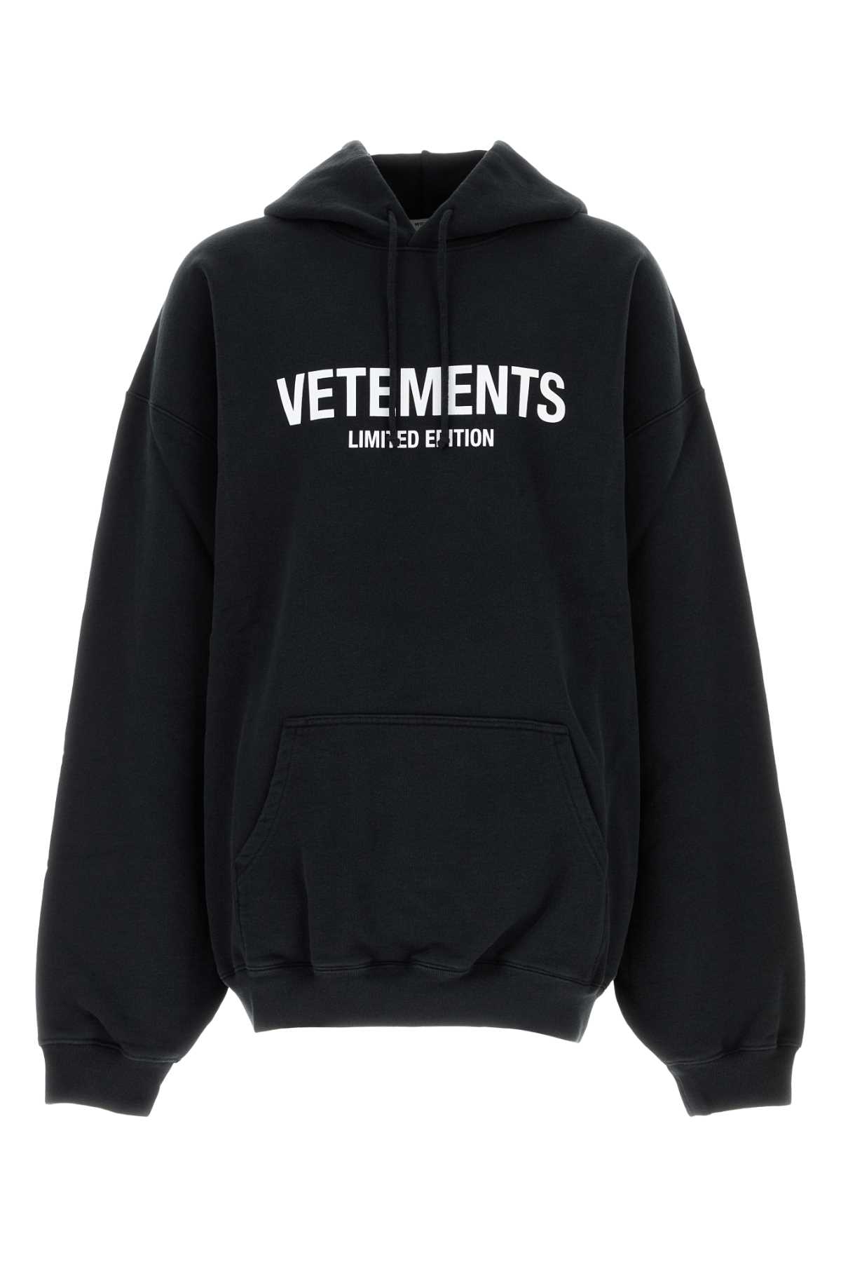 Black Cotton Blend Oversize Sweatshirt