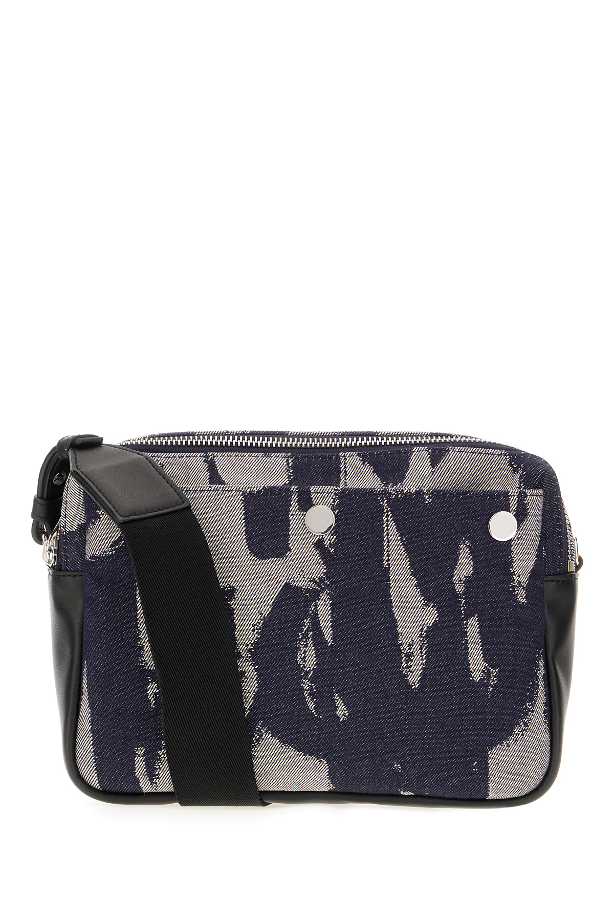 Printed Denim Crossbody Bag