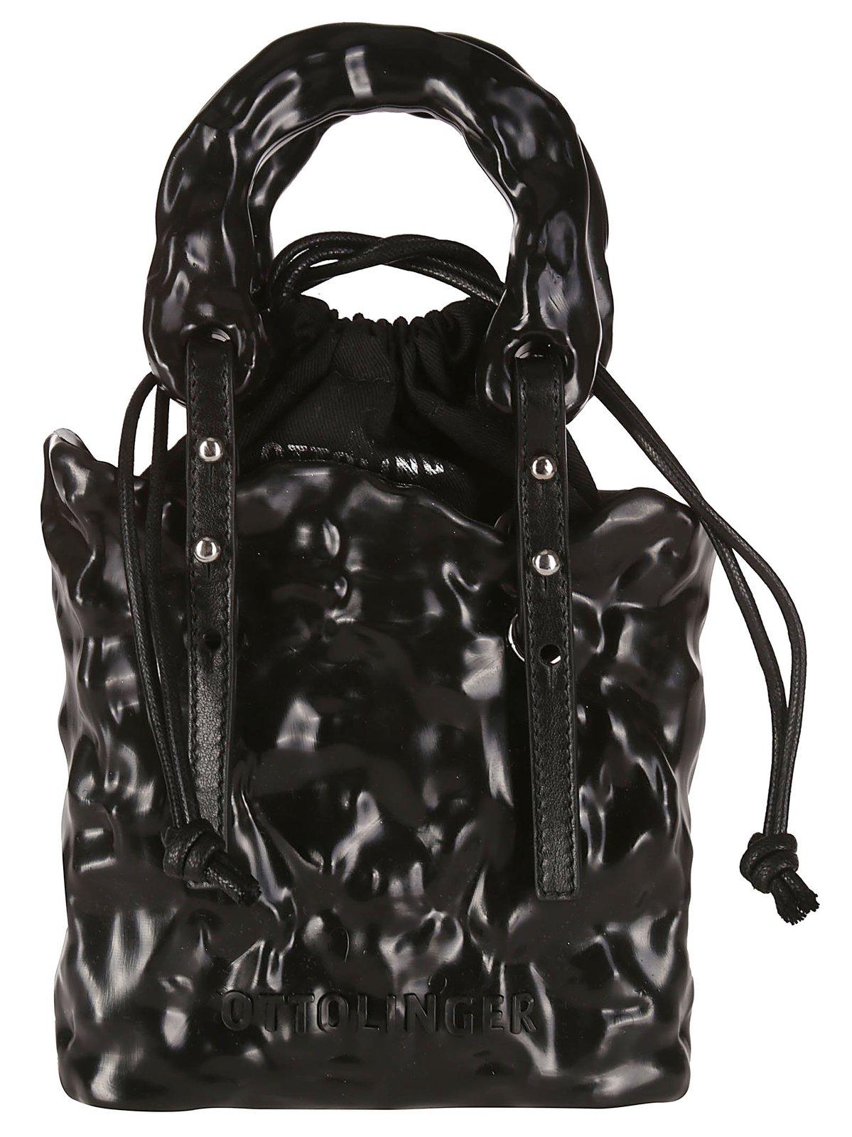 Top Drawstring Sculpted Tote Bag