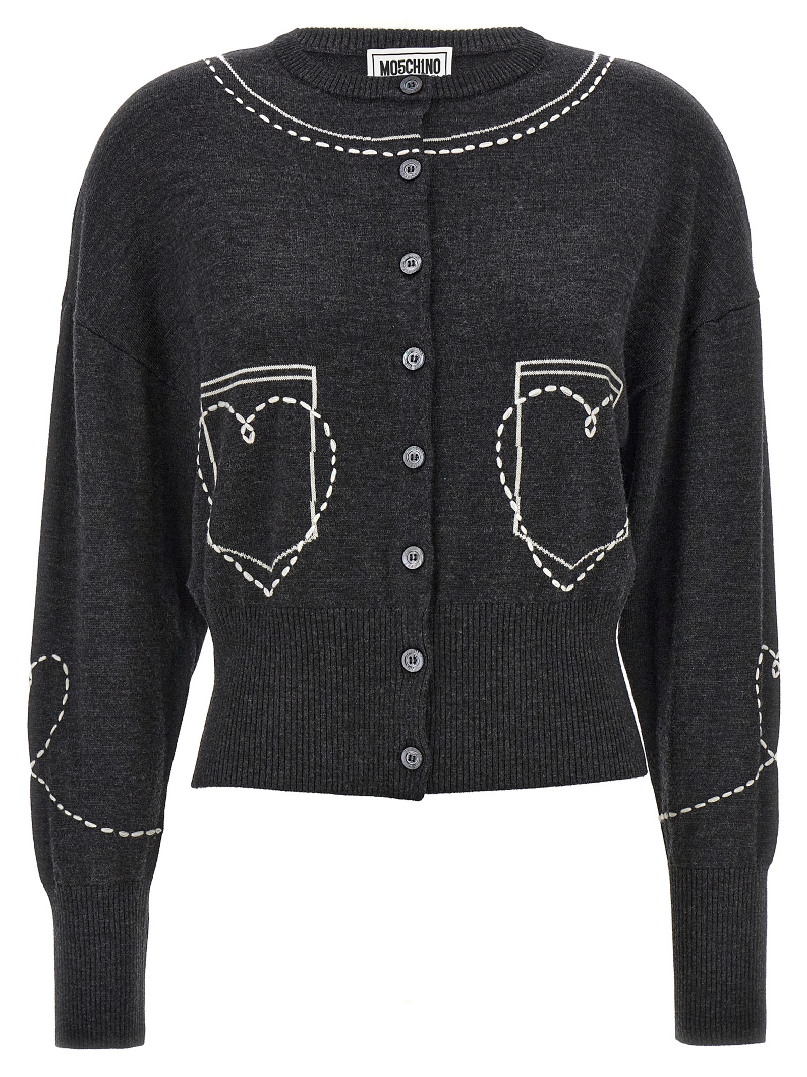 Contrast Embroidery Cardigan