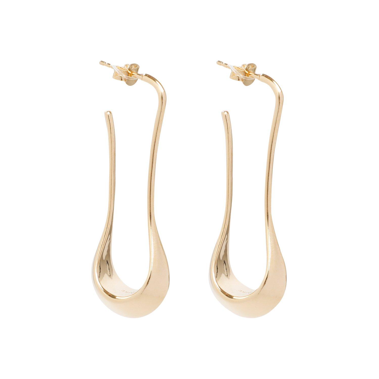 Short Curve-edge Drop Earrings