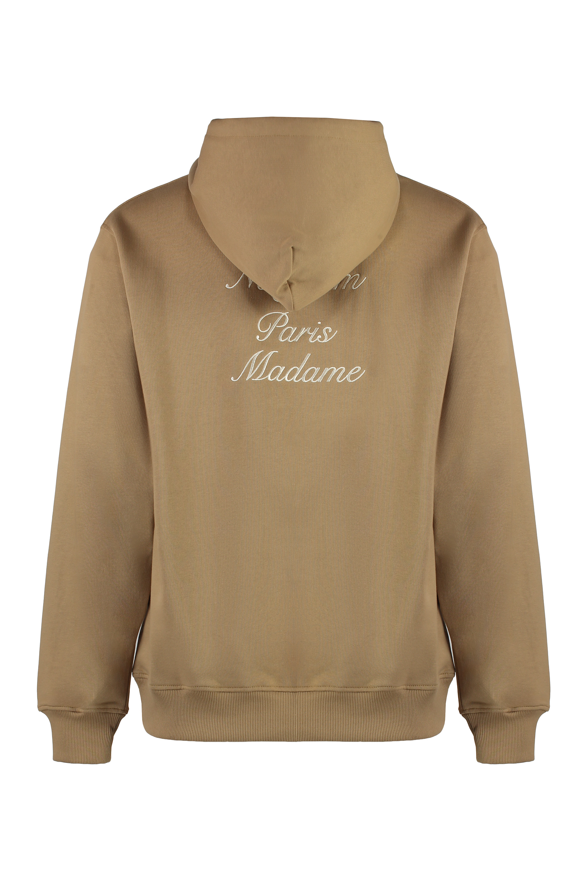 Drôle De Monsieur Slogan Calligraphie Hooded Sweatshirt In Brown