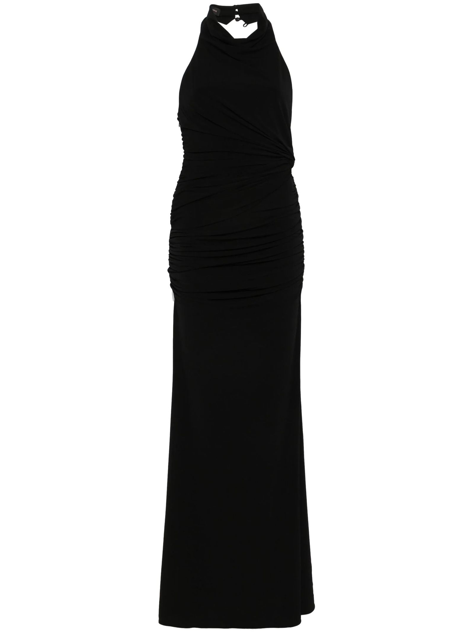 Black Ruched Maxi Dress