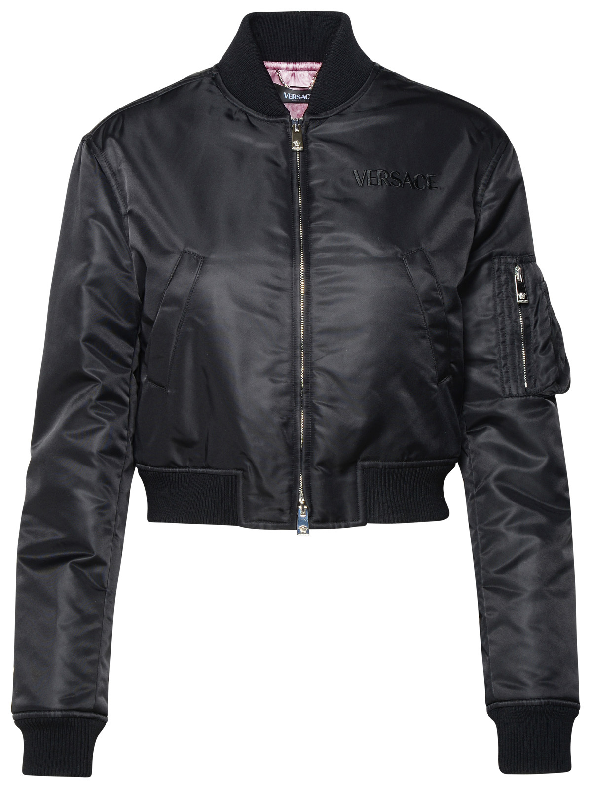 Black Nylon Bomber Jacket