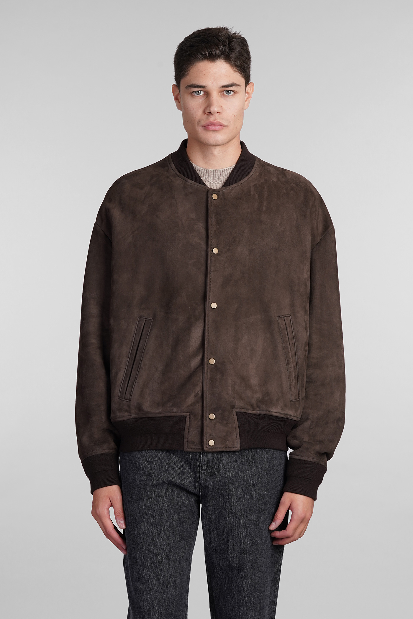 Bomber In Brown Leather