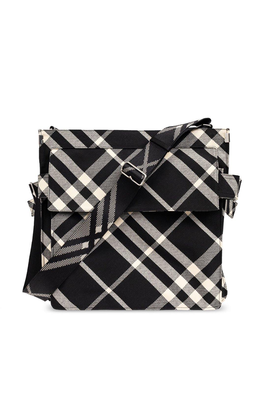 Medium Checked Trench Tote Bag