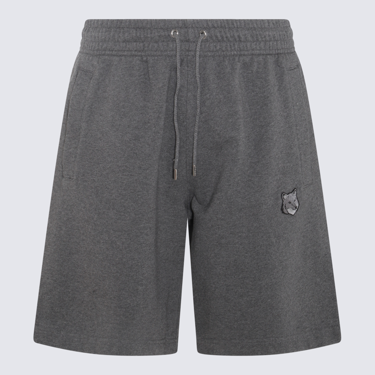 Maison Kitsuné Dark Grey Cotton Fox Head Track Shorts