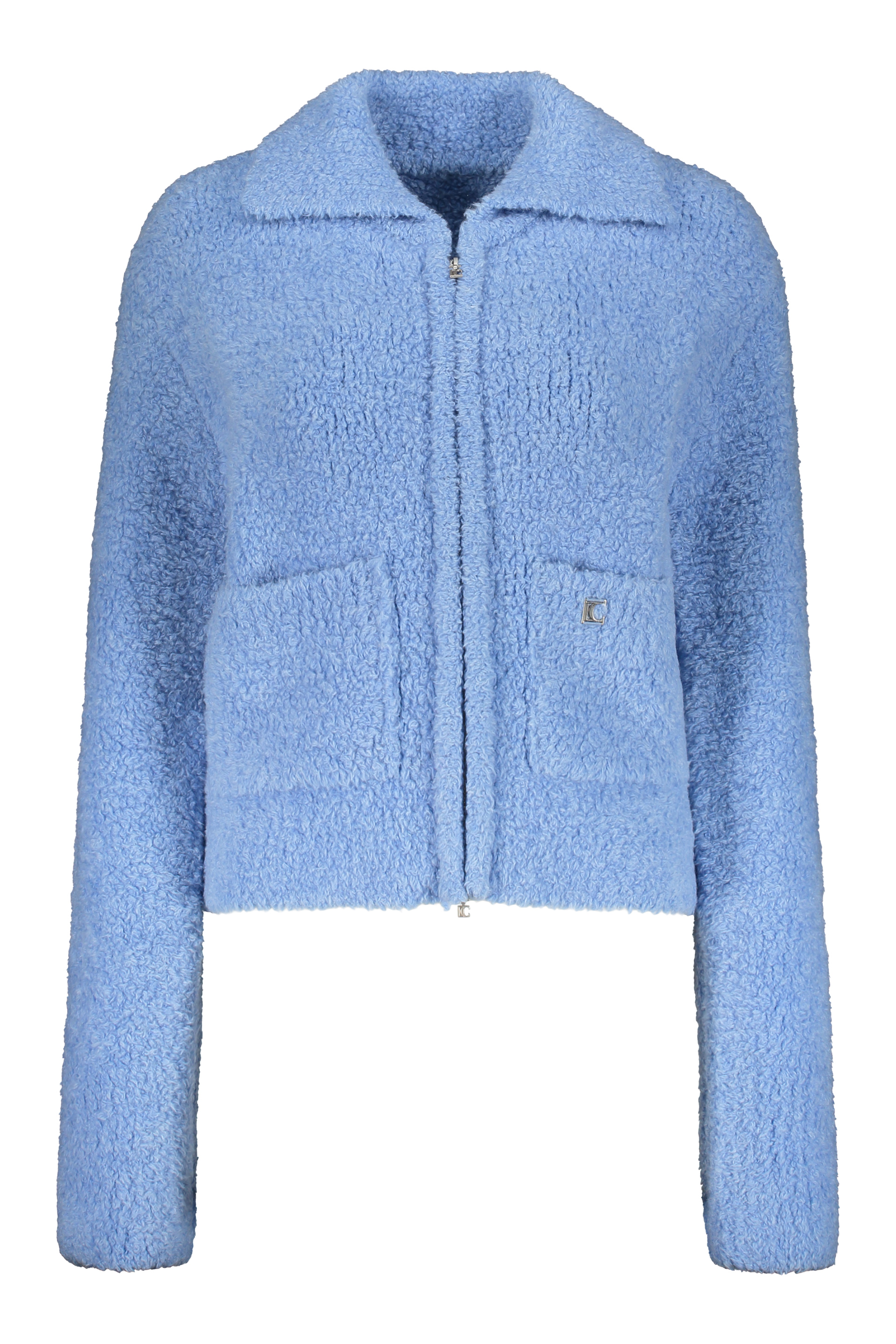 Low Classic Wool Zipped Jacket In Light Blue