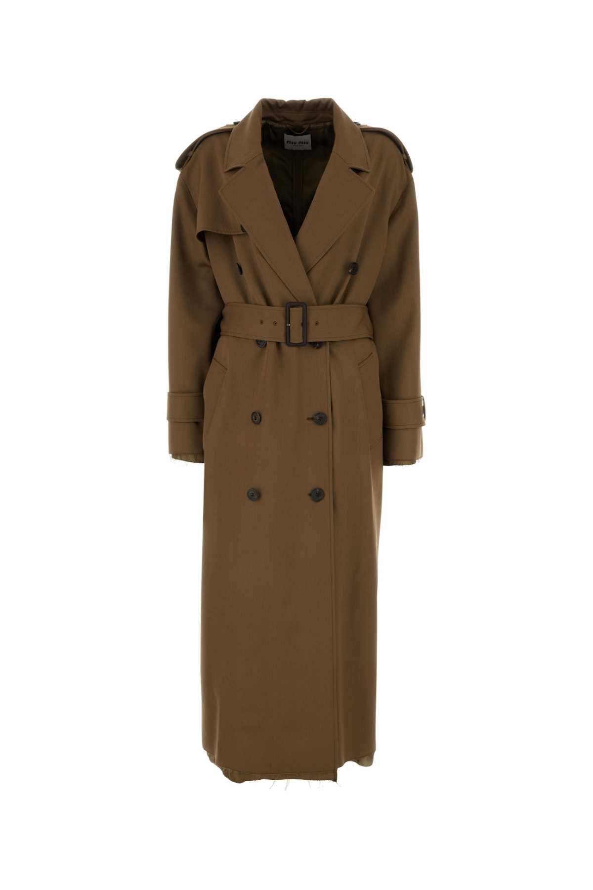 Mud Gabardine Trench Coat