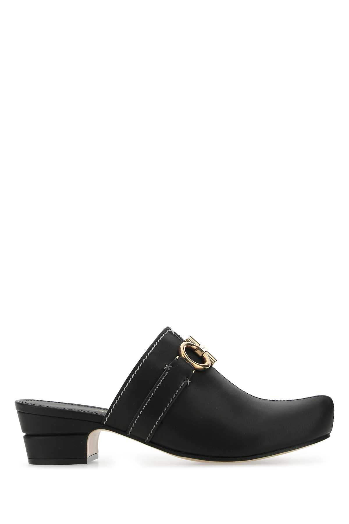 Black Leather Phobos Mules