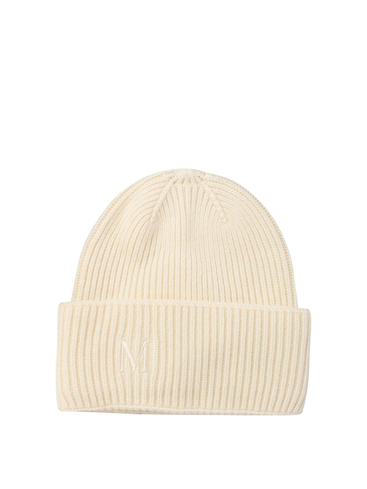 Logo Embroidered Ribbed Beanie