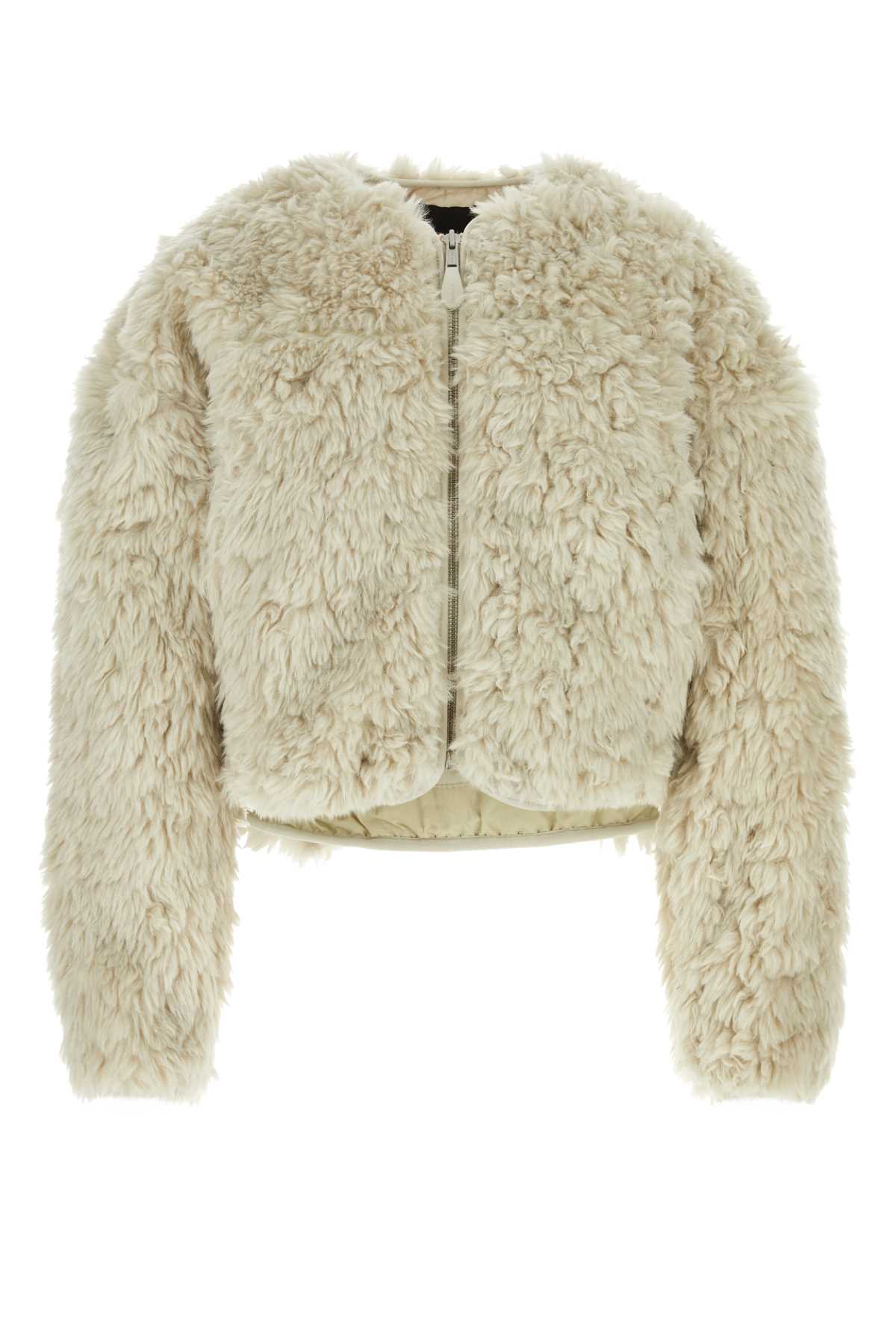 Ivory Eco Fur Coat