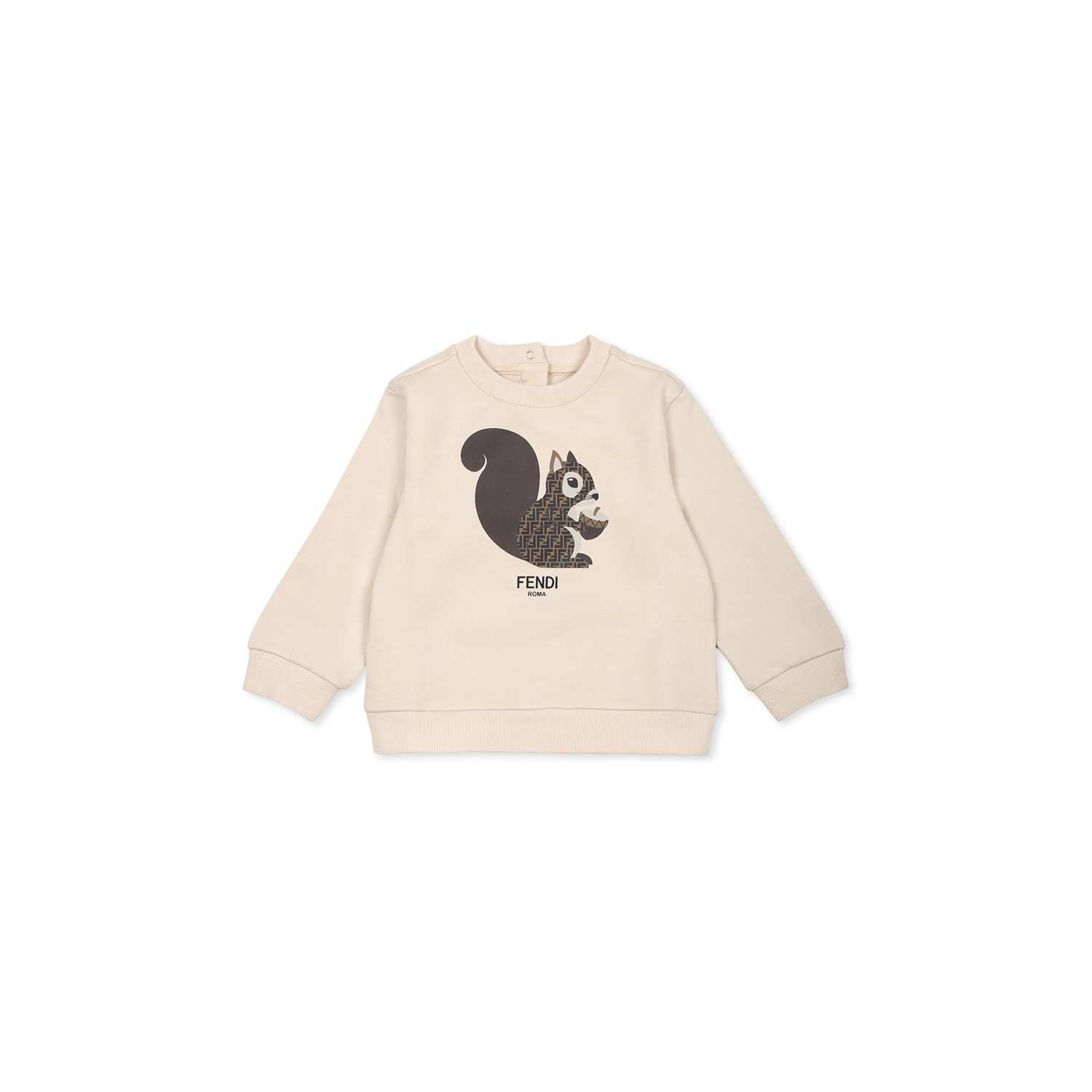 Shop Fendi Beige Sweatshirt For Babykids With Logo Squirrel