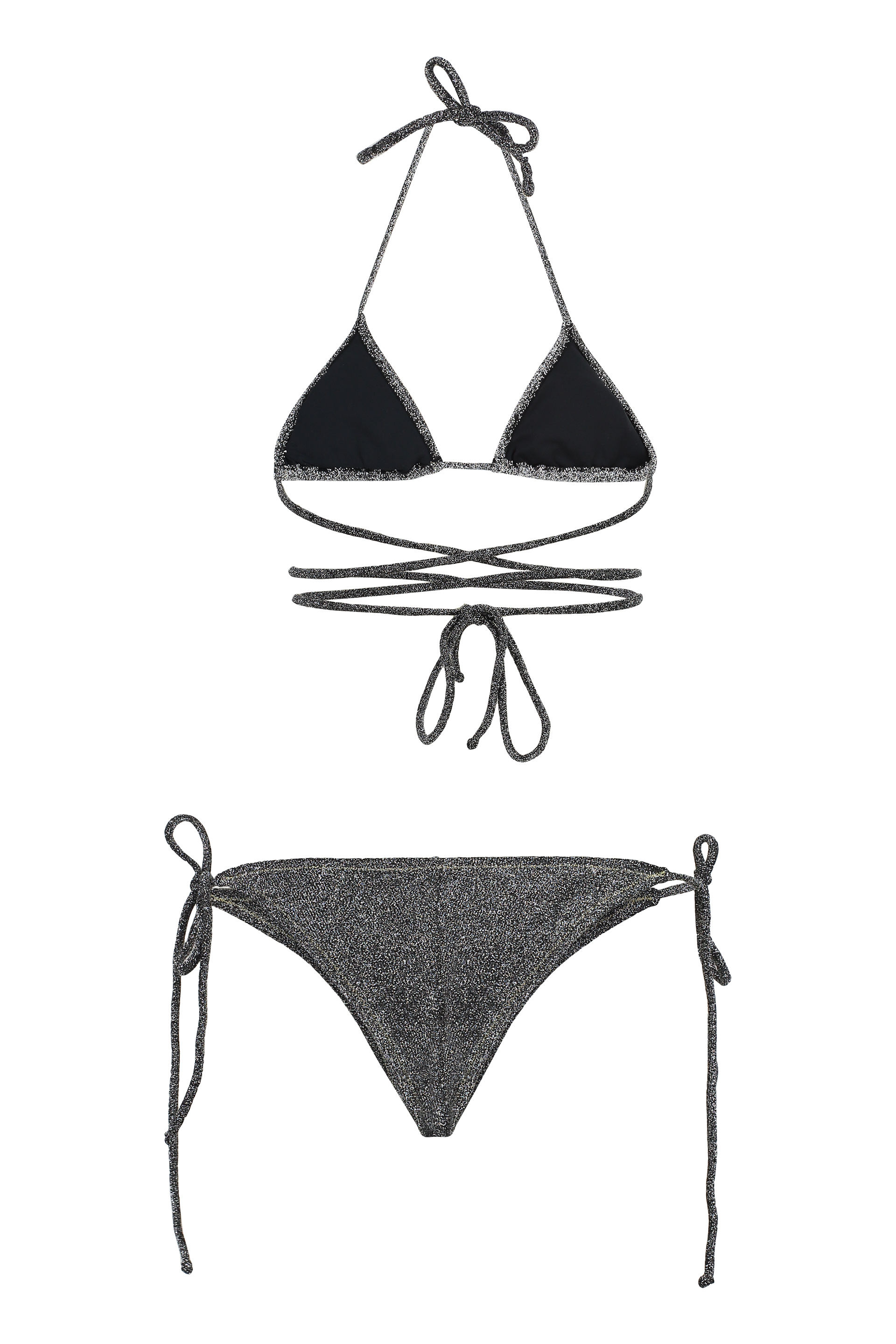 Shop Reina Olga Miami Triangle Bra Bikini In Silver