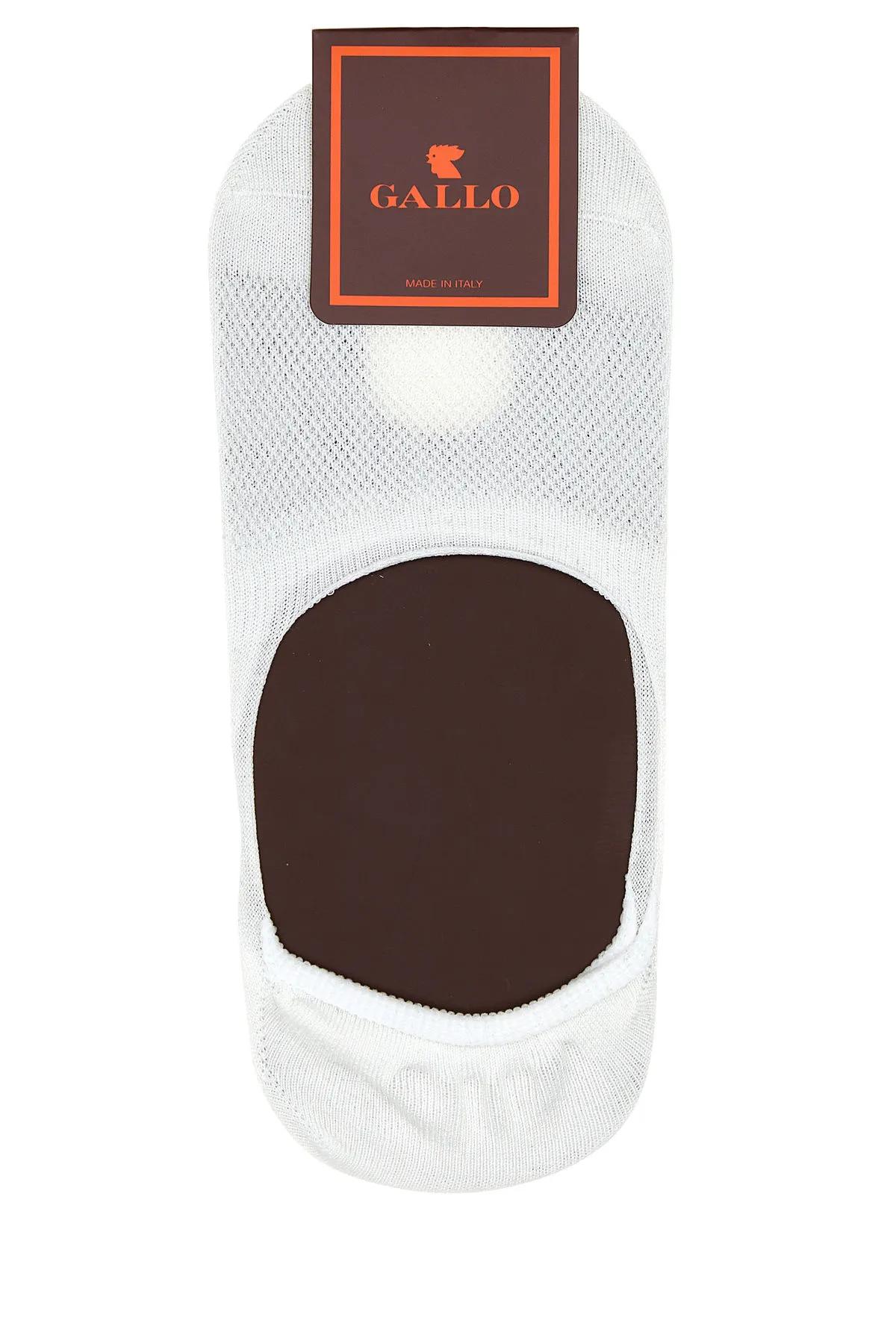 White Stretch Cotton Blend Invisible Socks Gallo