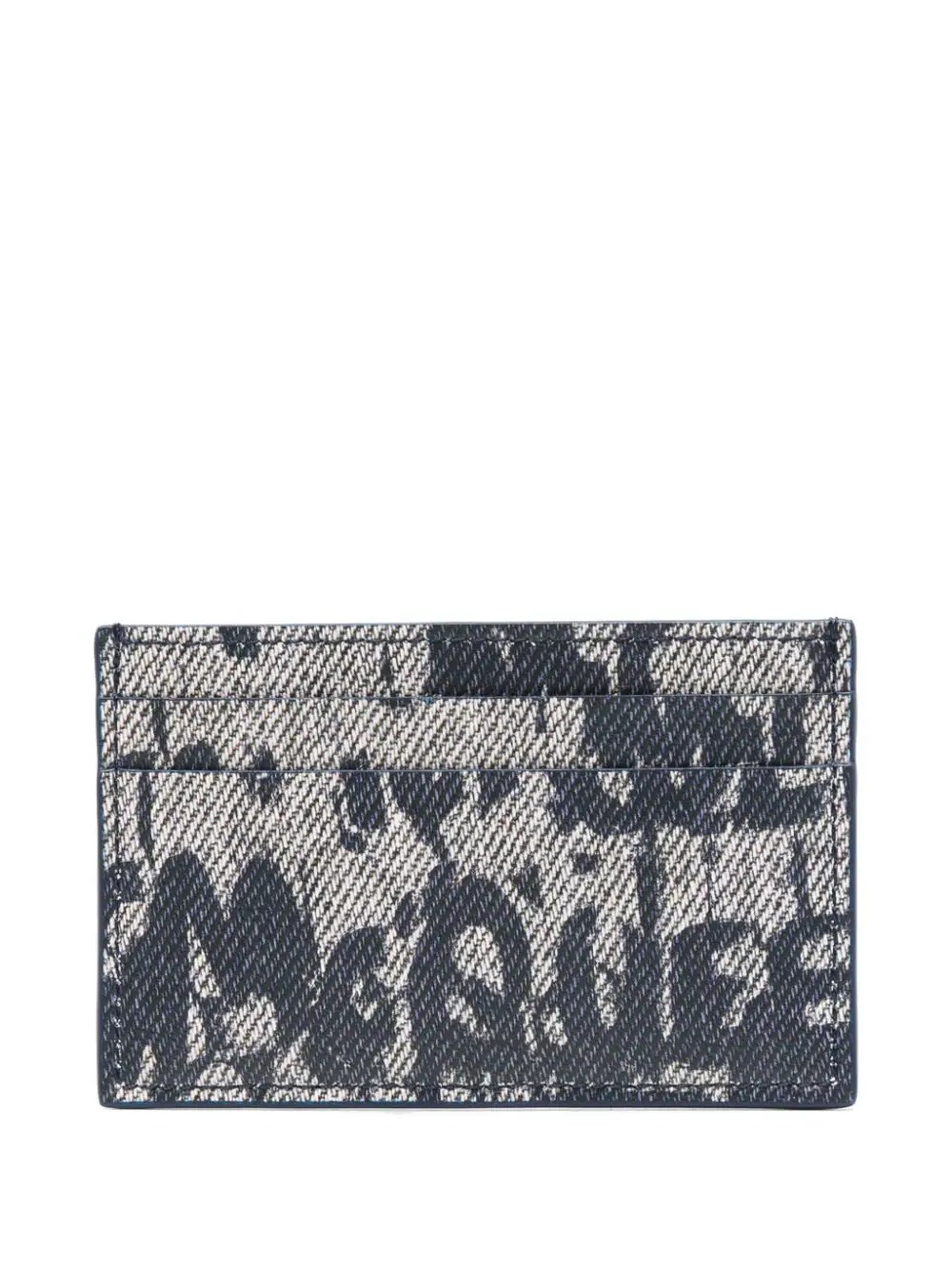 Shop Alexander Mcqueen Blue Mcqueen Graffiti Card Holder