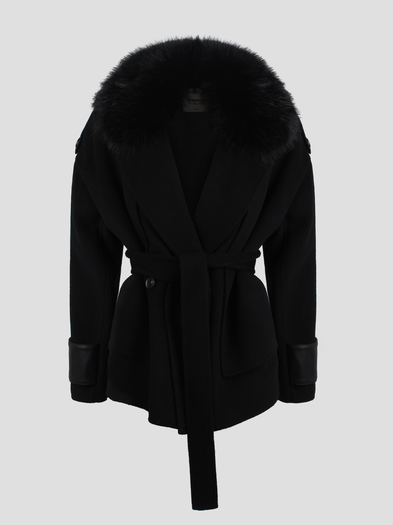 S. W.O. R.D 6.6.44 S. w.o. r.d. 6644 Coat With Fur Collar