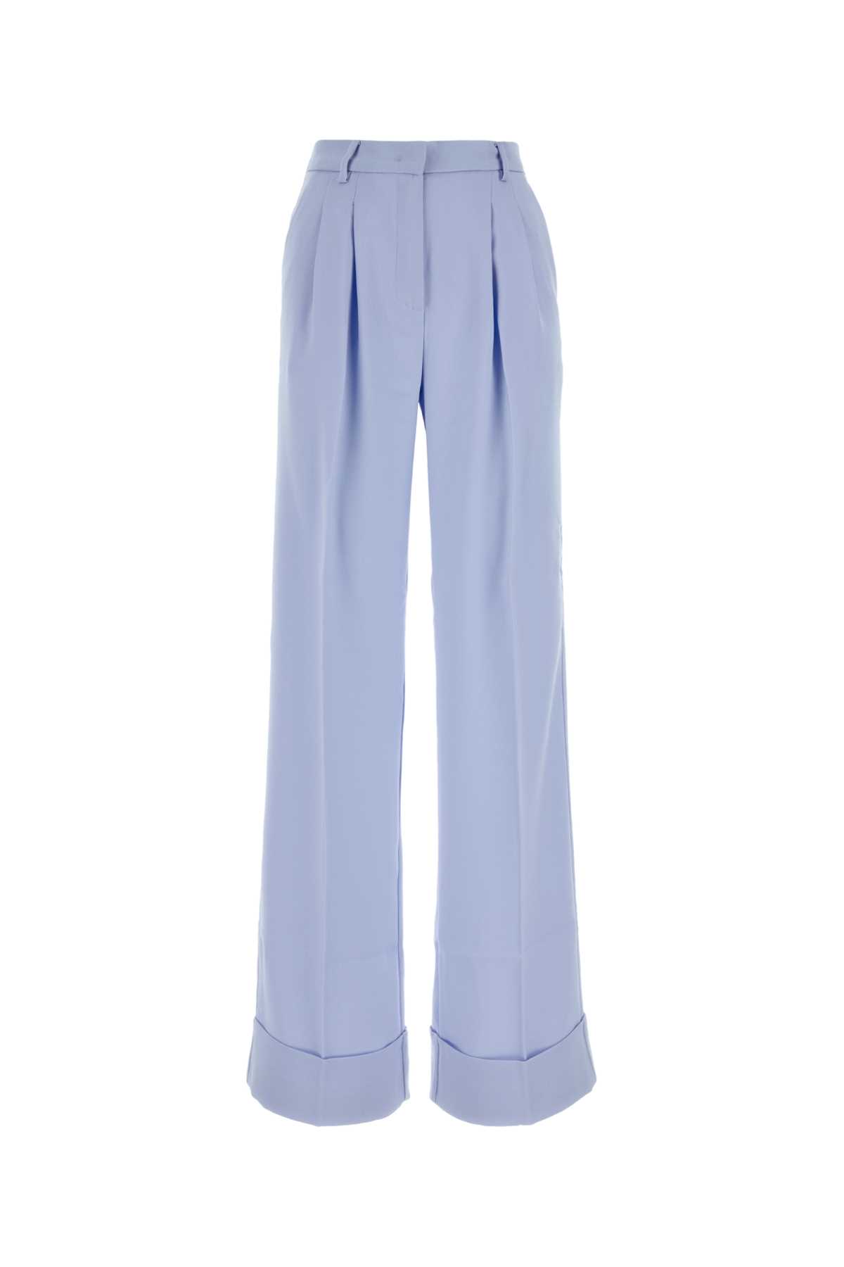 Powder Blue Polyester Nathalie Wide-leg Pant