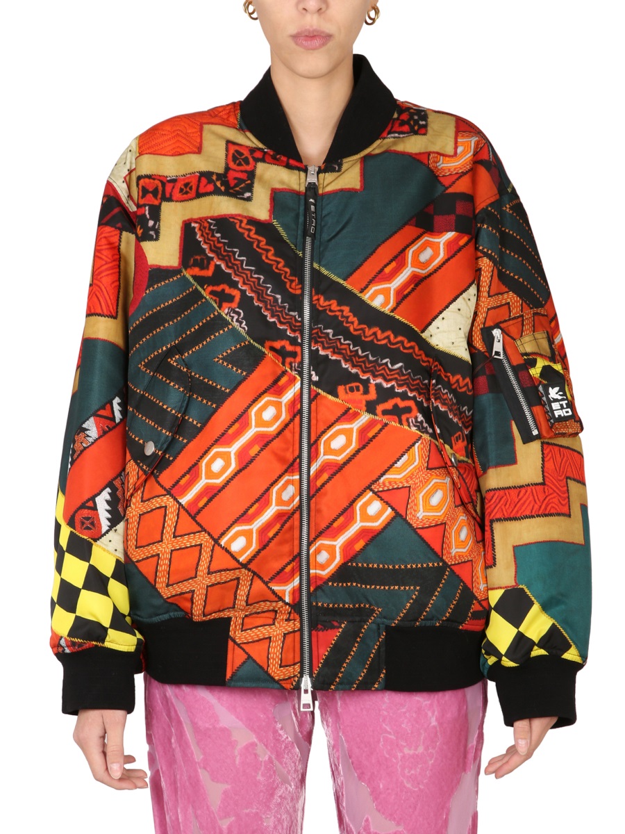 Patchwork Bomber Jacket