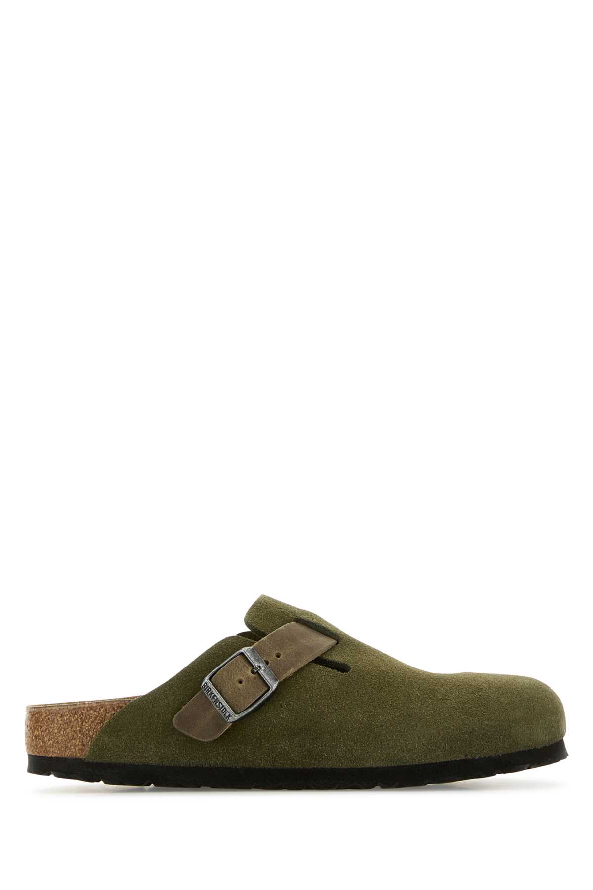 Military Green Suede Boston Slippers