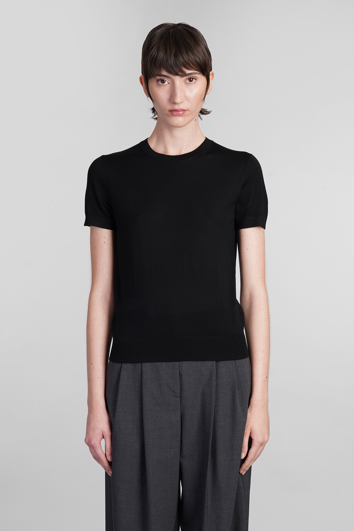 T-shirt In Black Wool