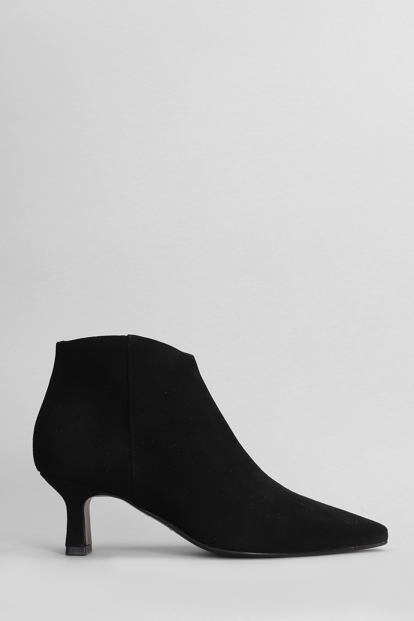 High Heels Ankle Boots In Black Suede