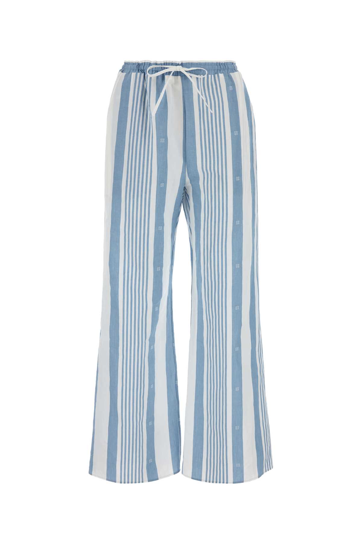 Embroidered Cotton Blend Wide-leg Pant