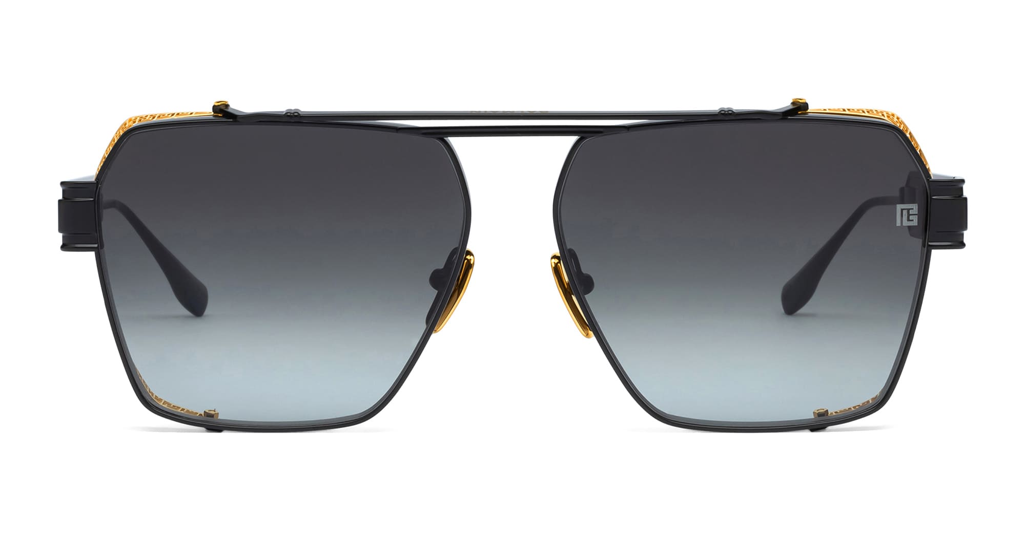 Balmain Premier - Matte Black / Shiny 18k Gold Sunglasses In Black