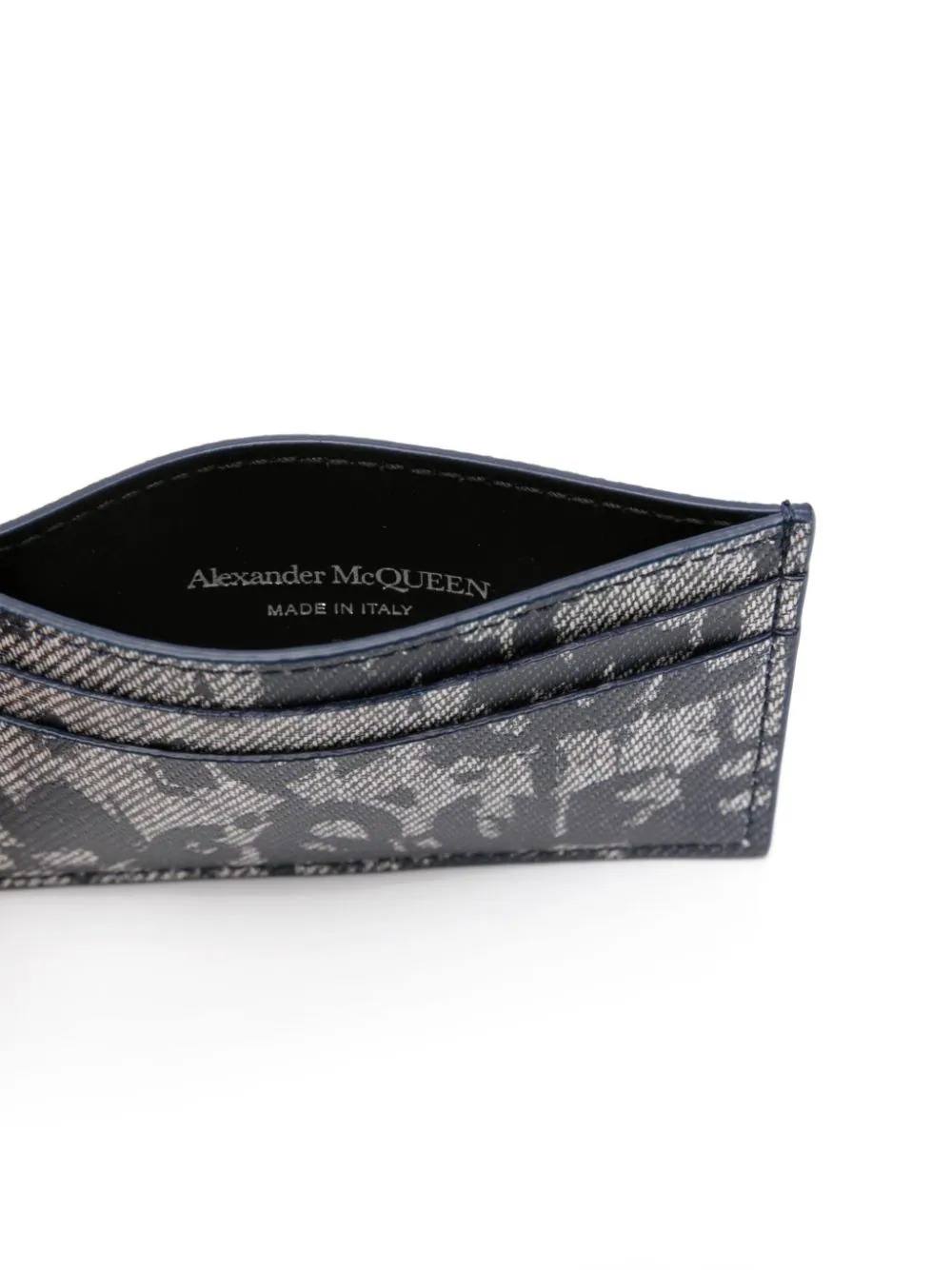 Shop Alexander Mcqueen Blue Mcqueen Graffiti Card Holder