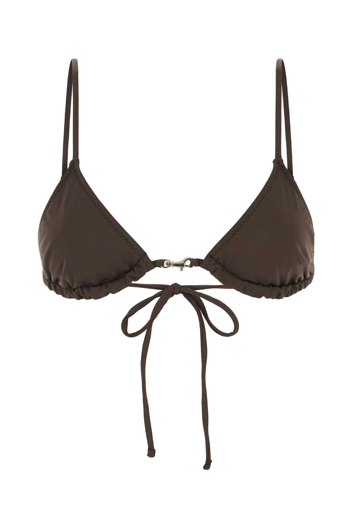 Brown Stretch Nylon Carolina Bikini Top