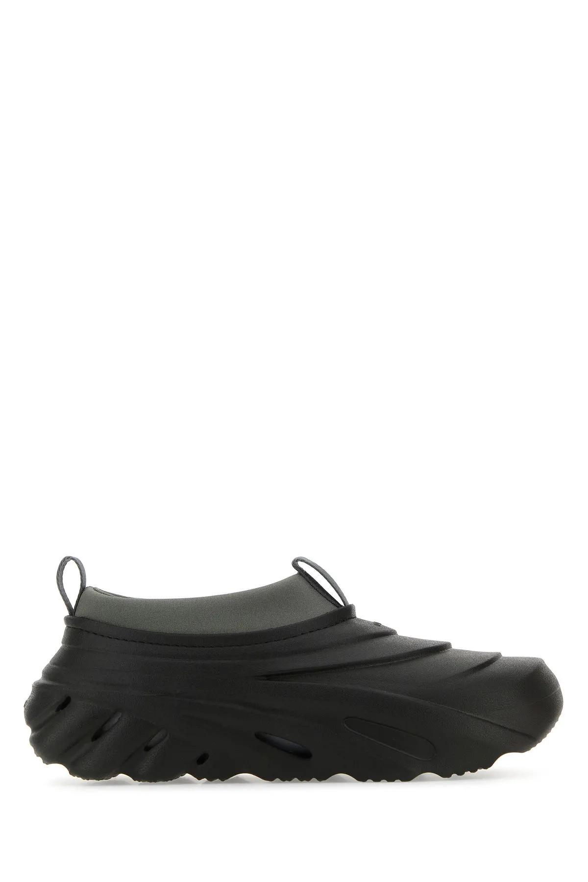 Black Rubber Echo Storm Slip Ons