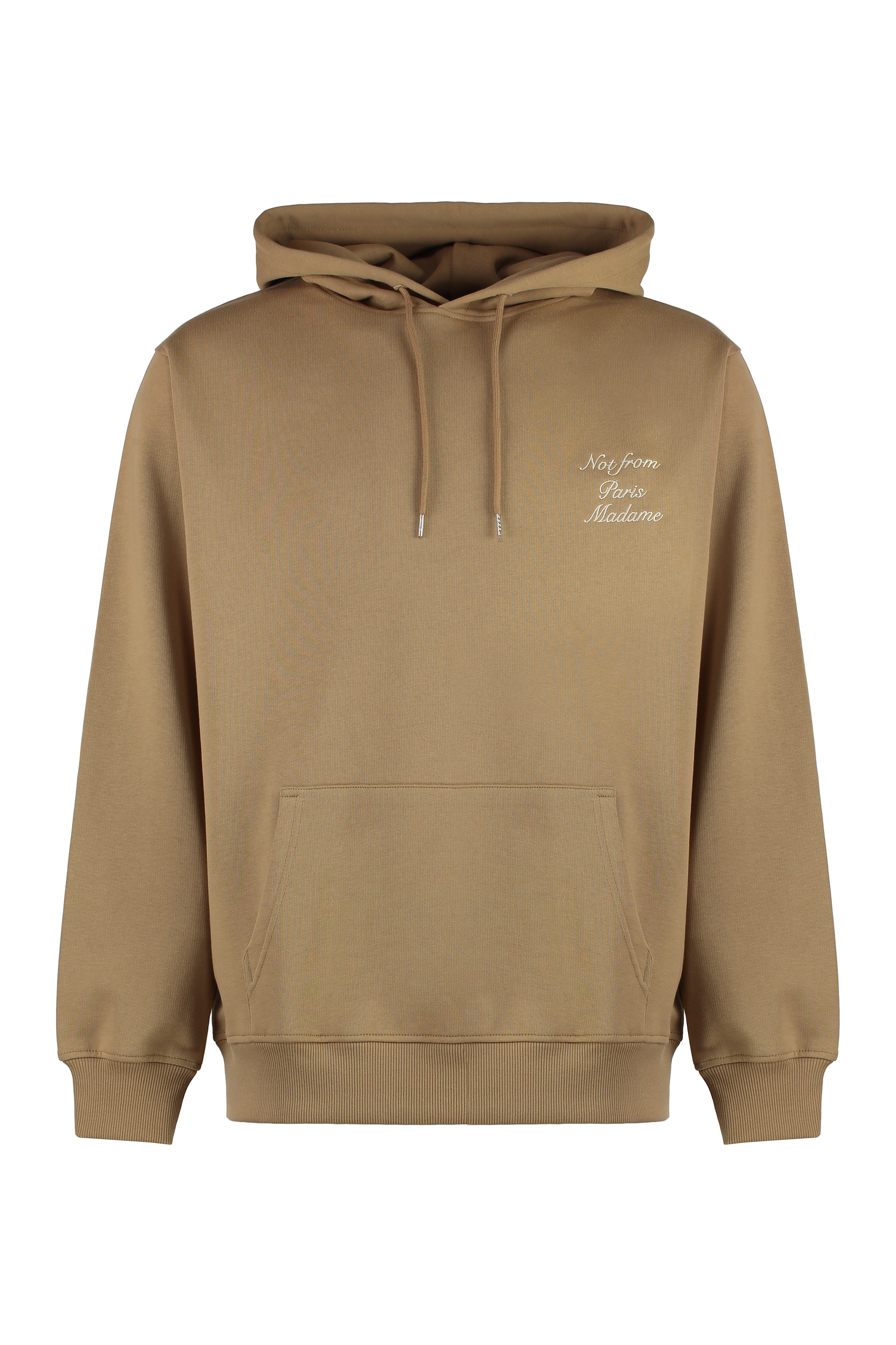 Drôle De Monsieur Slogan Calligraphie Hooded Sweatshirt In Brown
