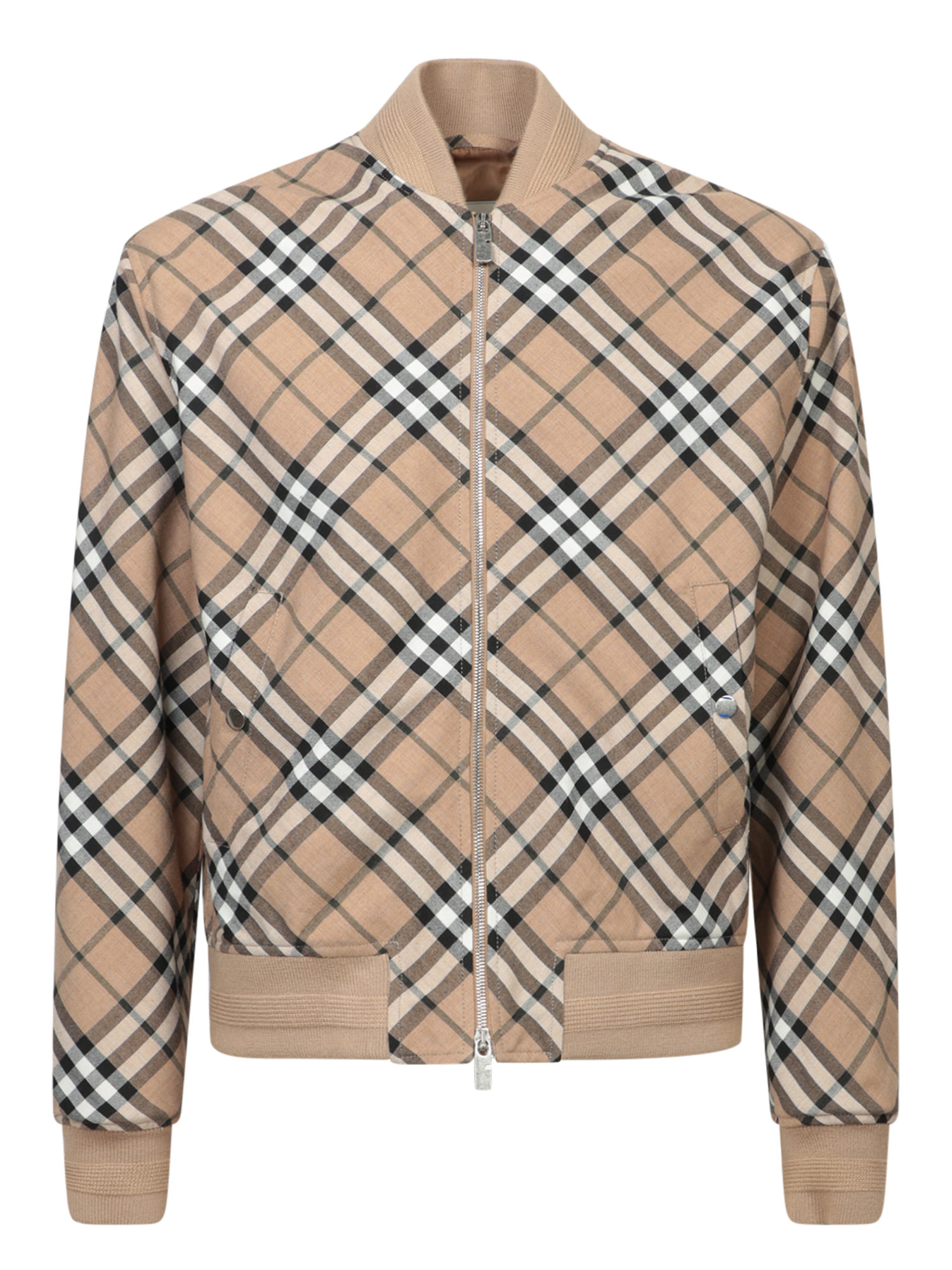 Vintage Check Zip-up Bomber Jacket