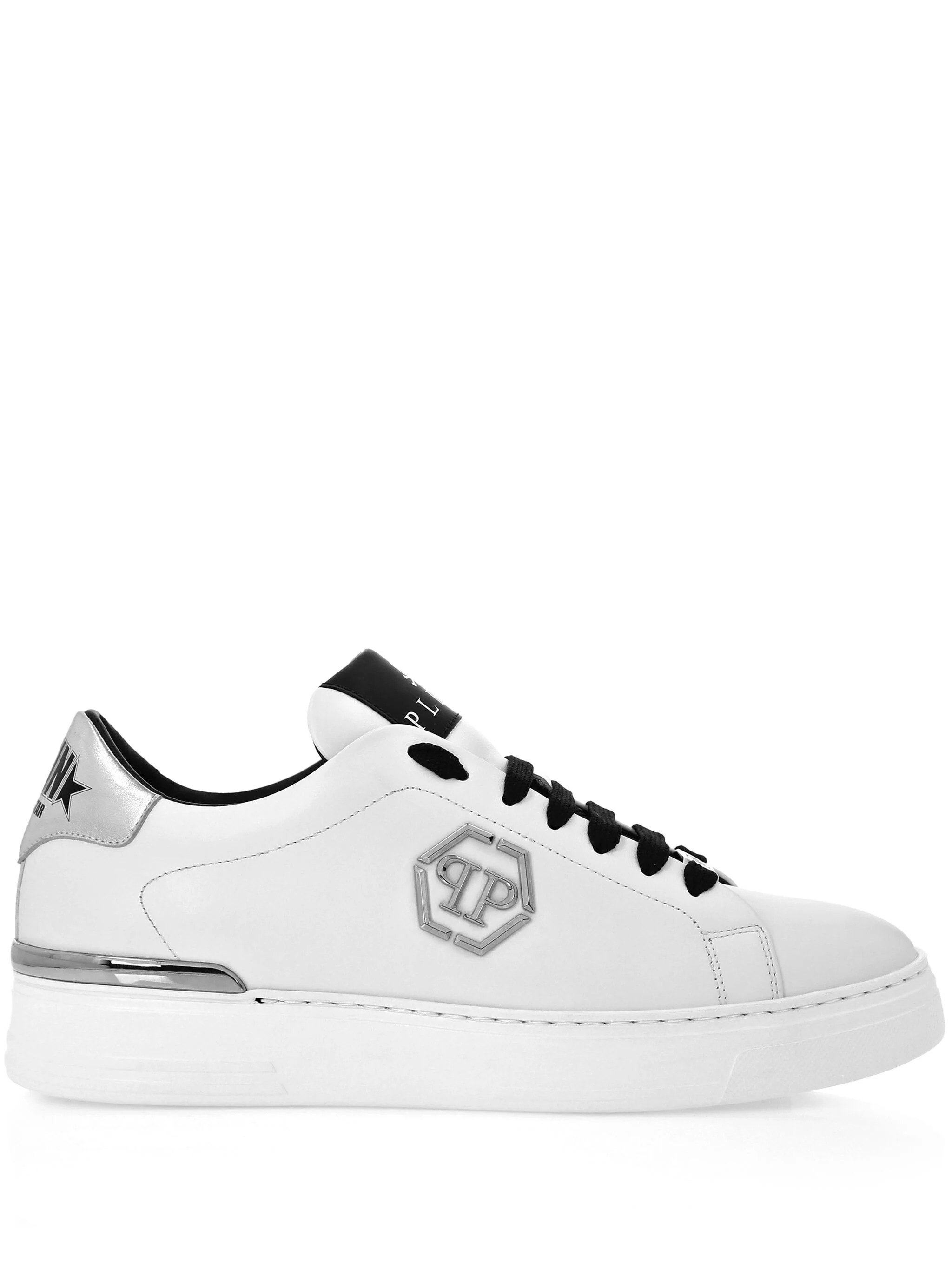 White Nappa Leather Low-top Sneakers Hexagon