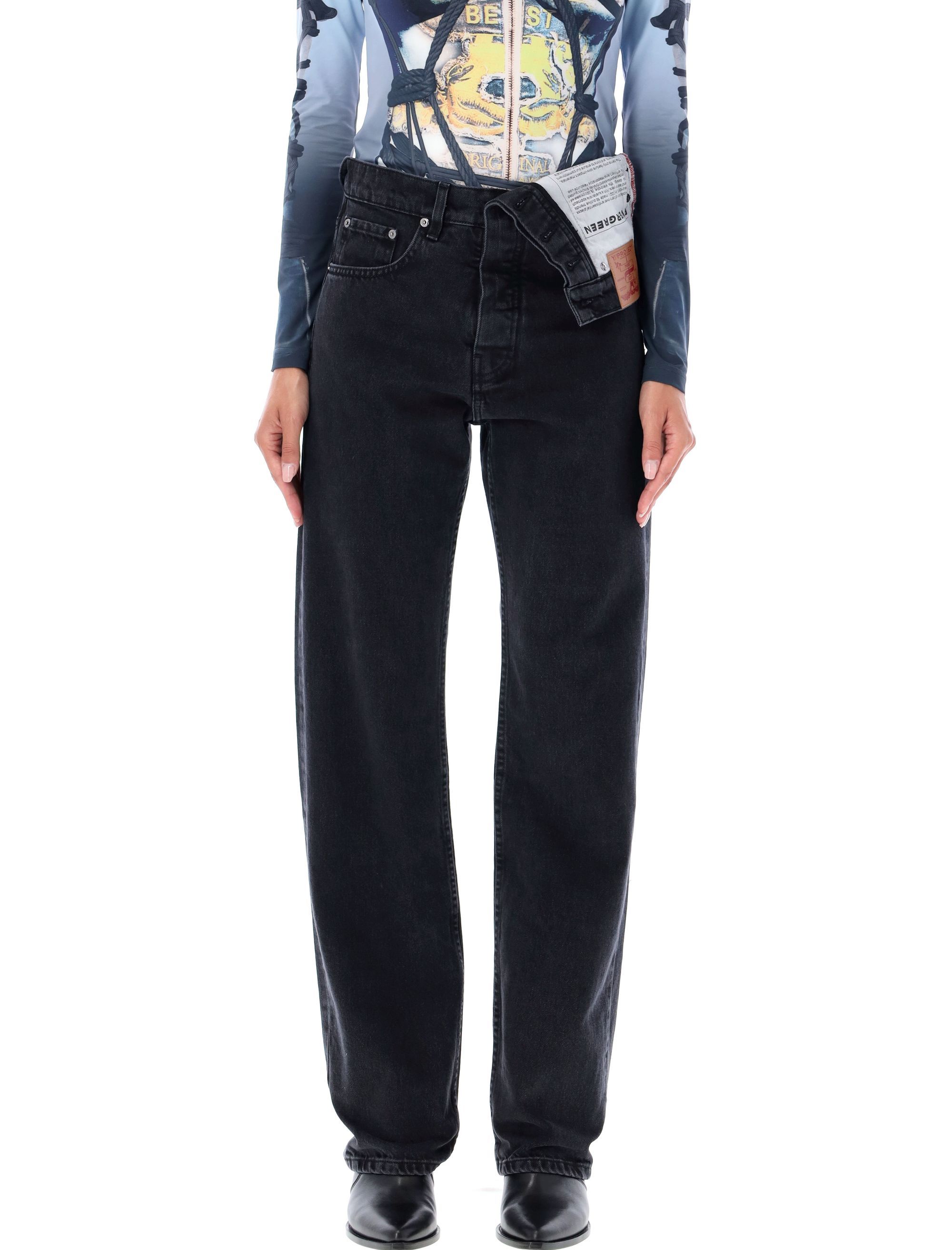 Asymmetric Waist Jeans