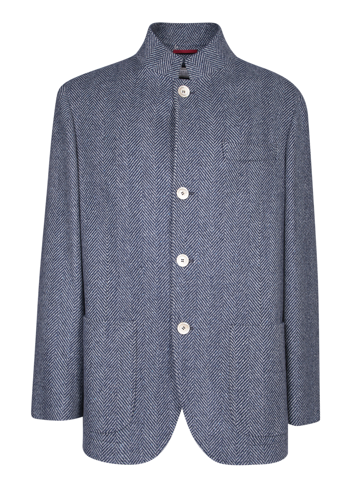 Blue Herringbone Wool Jacket