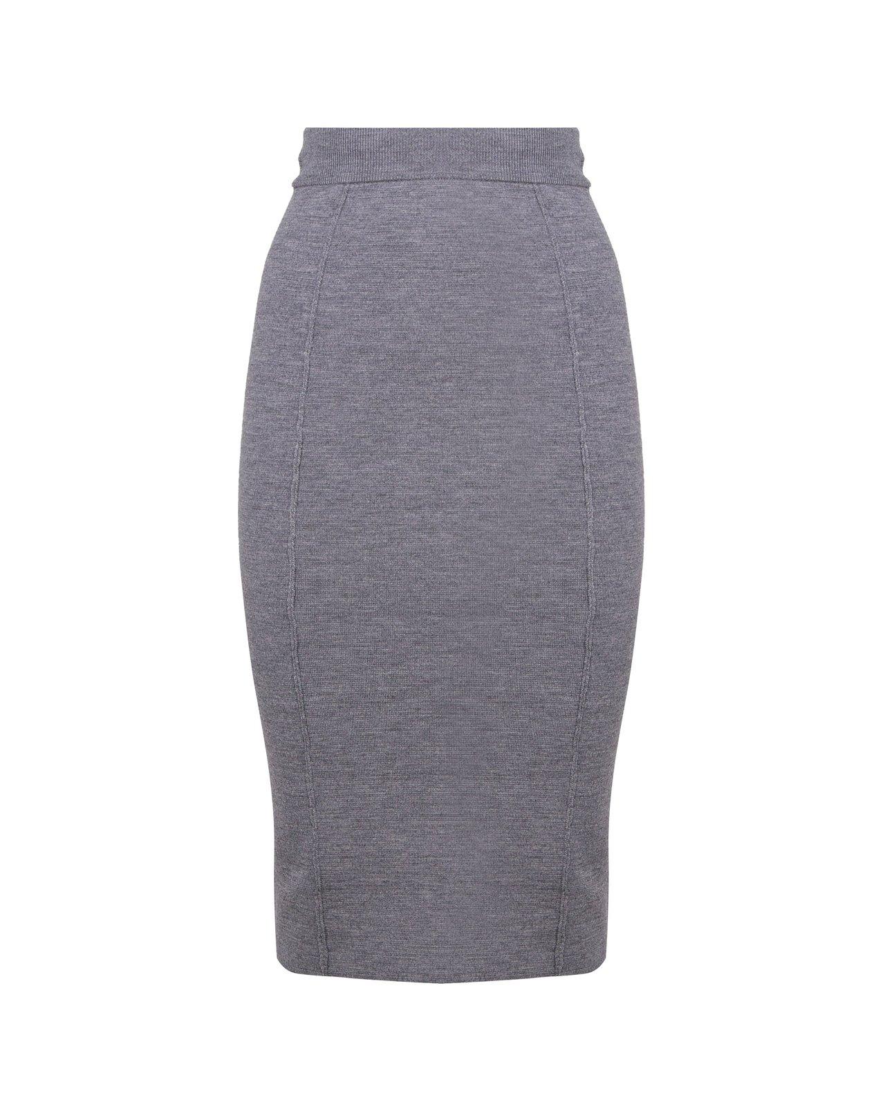 Logo Stitched Midi Skirt