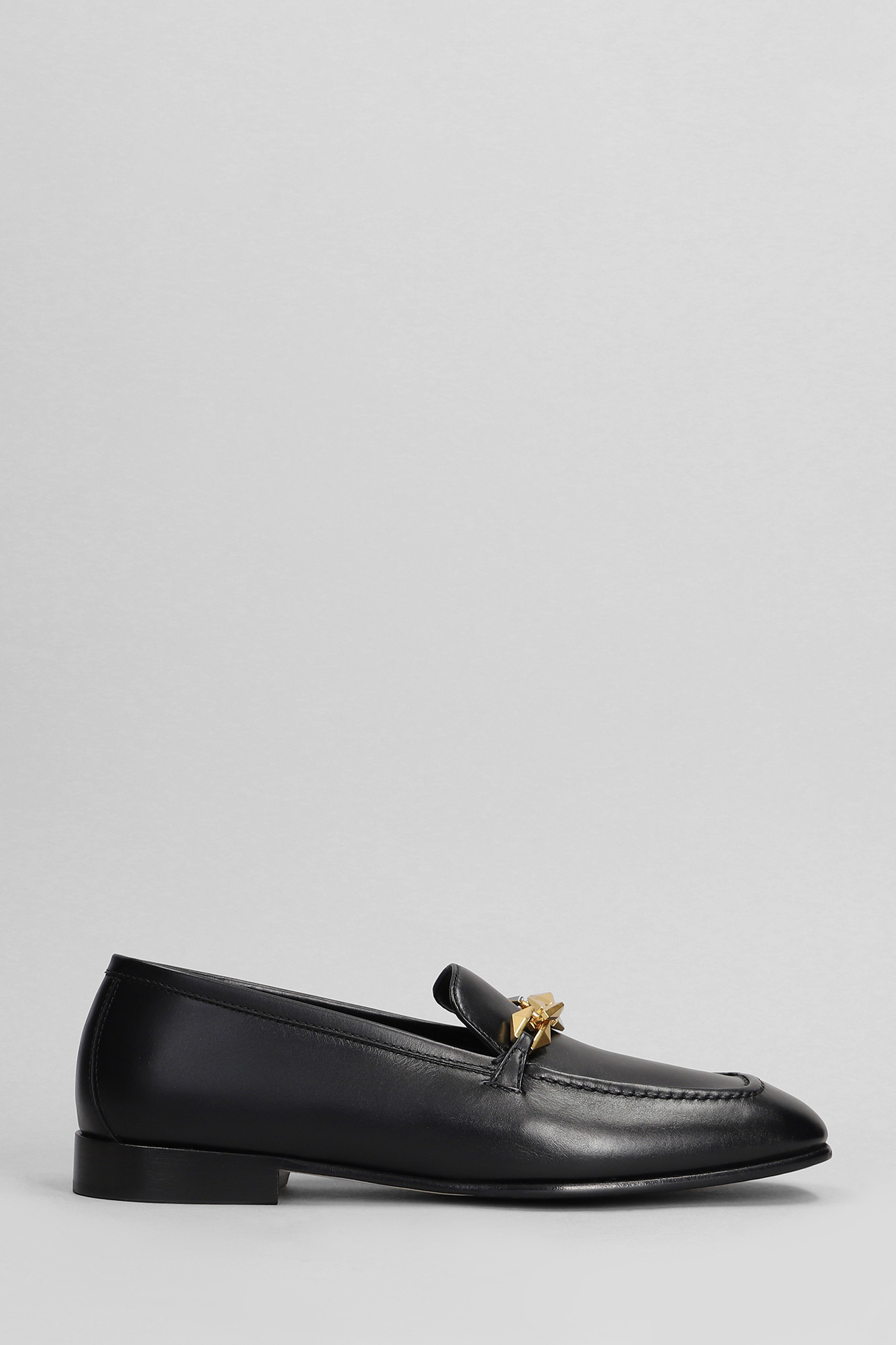 Diamond Tilda Loafers In Black Leather