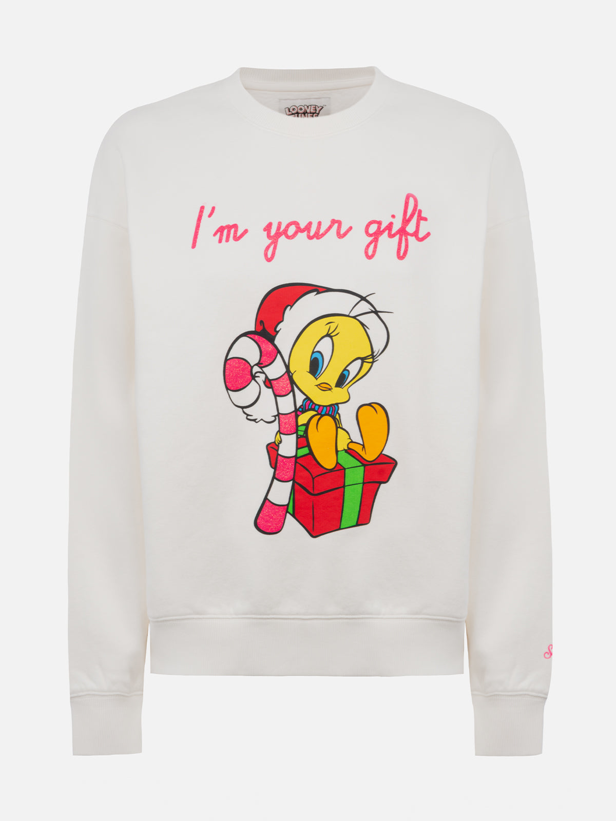 MC2 SAINT BARTH WOMAN FLEECE SWEATSHIRT WITH TWEETY PRINT WARNER BROS