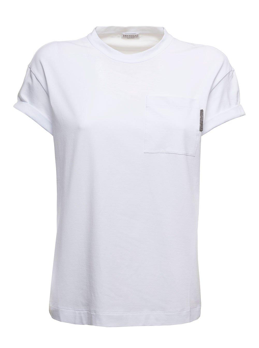 Rolled Sleeved Straight Hem T-shirt