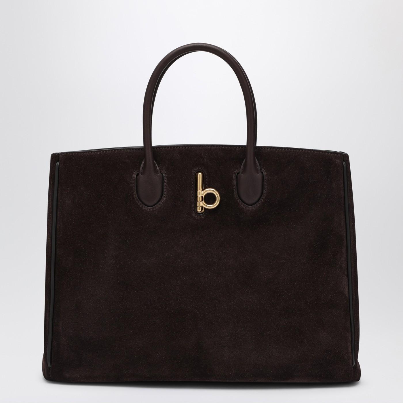 Rocking Horse Medium Brown Suede Tote