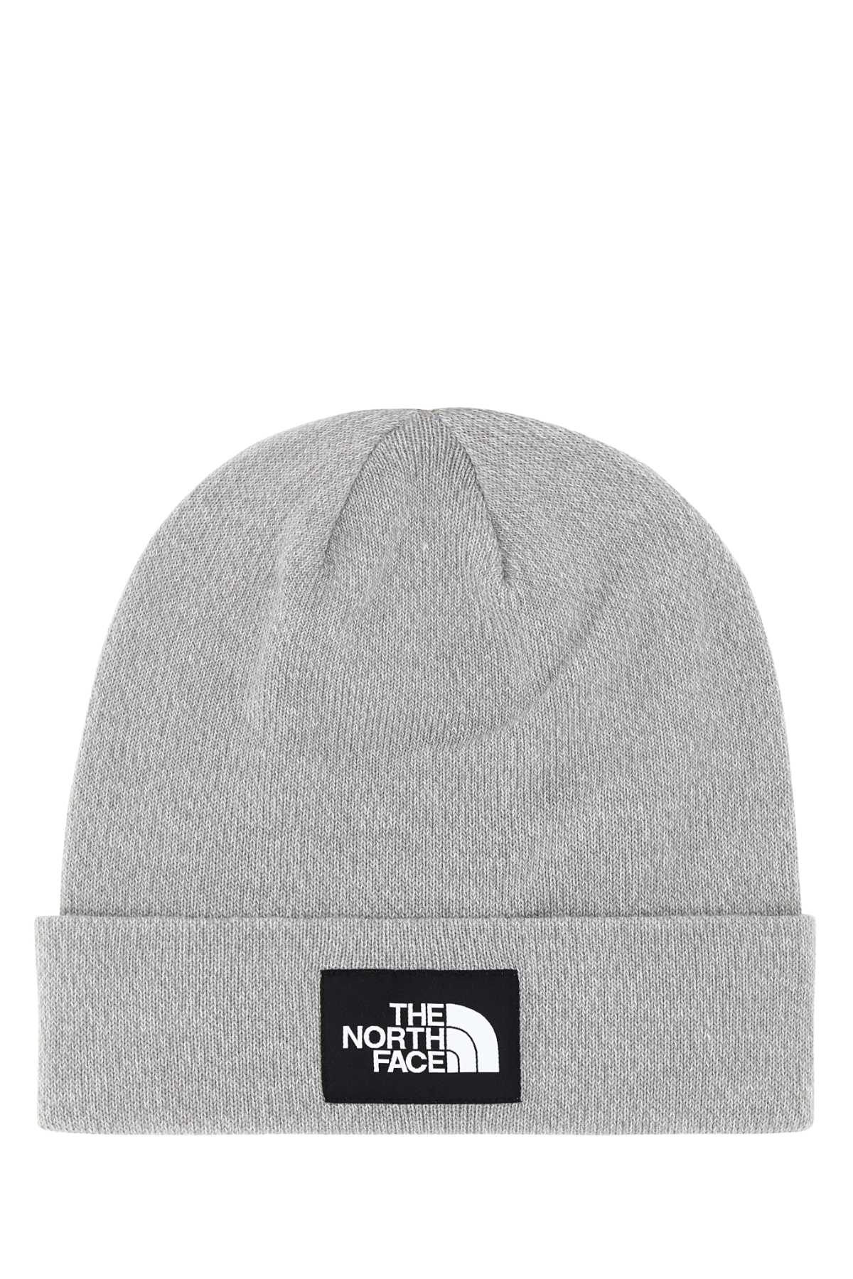 Melange Light Grey Stretch Polyester Blend Beanie Hat