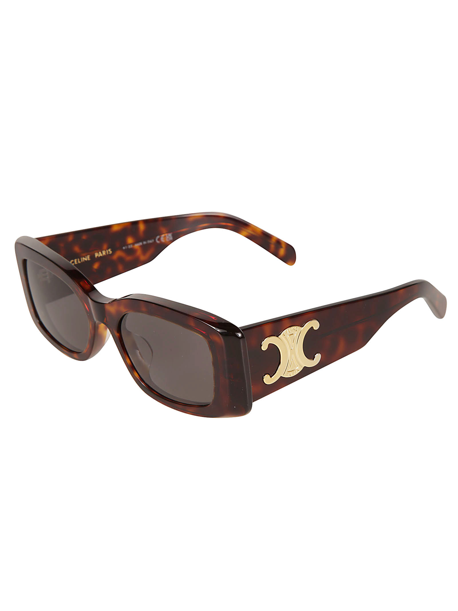 Celine Triomphe Rectangular Sunglasses In 052 - Havana
