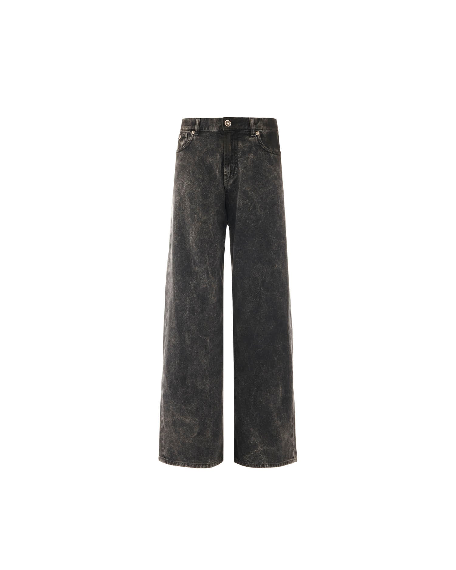 Discoloured Wash Wide Leg Jeans