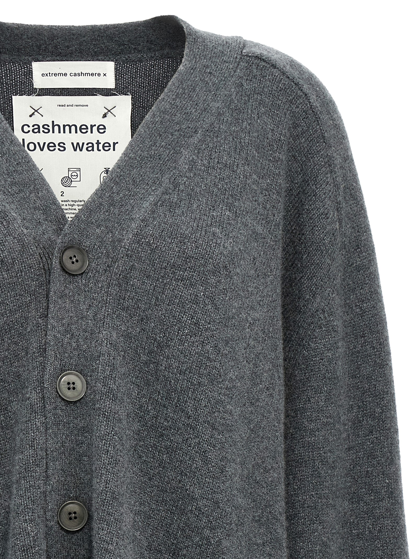 Shop Extreme Cashmere N°378 Taurus Felt Cardigan In Gray